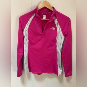 The North Face Pink LS 1/4 Zip Pullover Top S